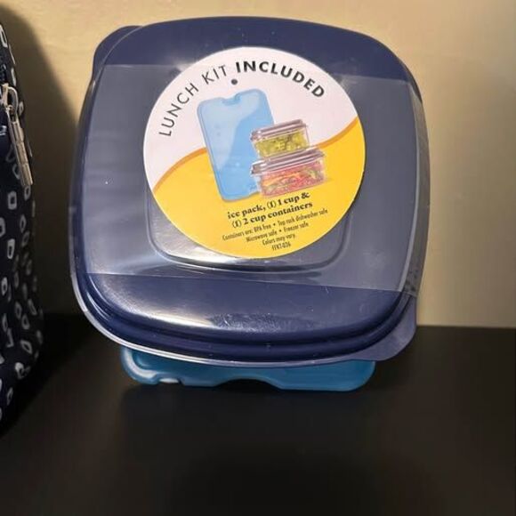 NEW Fit & Fresh Large Insulated Lunch Bag Tote- 2 Containers & XL Slim Ice Pack - Picture 3 of 10